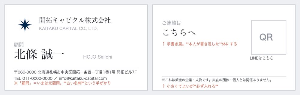 北條誠一の名刺